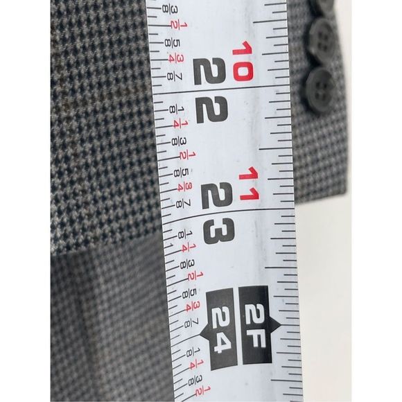 Izod Blazer Men's Size 40S Houndstooth Black Gray Brown 2 Button Sport Coat - Picture 7 of 13